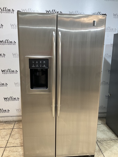 [105861] Ge Used Refrigerator Side by Side Counter Depth 36x69 1/2” (Stainless Steel) 