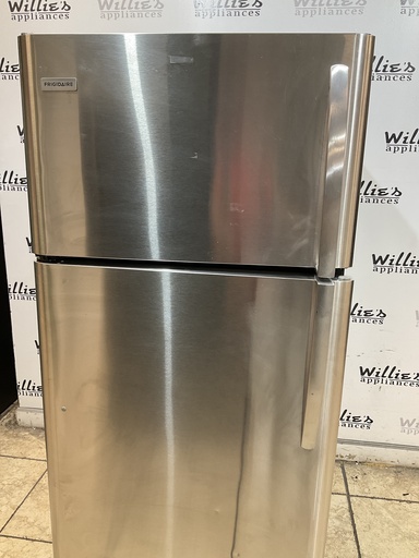 [105885] Frigidaire Used Refrigerator Top and Bottom 30x66 (Stainless Steel)