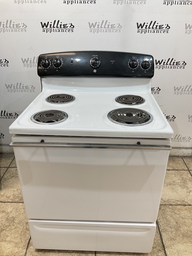 [105919] Ge Used Electric Stove 30inches {no cord} (white/black) 