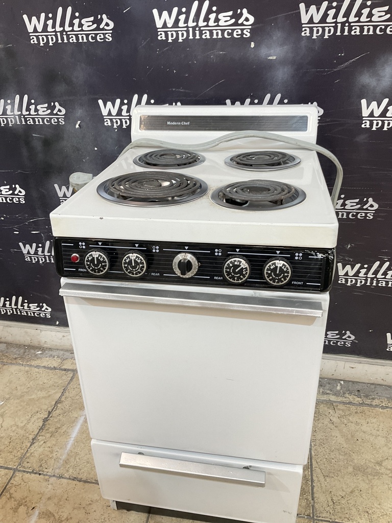 Moder Chef Used Electric Stove 220 volts (40/50 AMP) 20inches {3 prong} (White) 