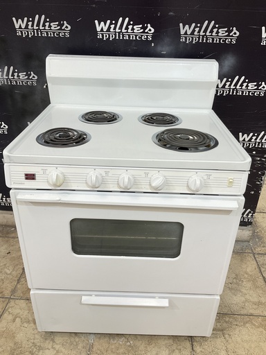 [106097] Premier Used Electric Stove 220volts (40/50 AMP) 30inches {no cord} (White) 
