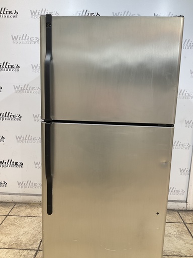 [106136] Ge Used Refrigerator Top and Bottom 30x66 1/2” (Stainless Steel) 