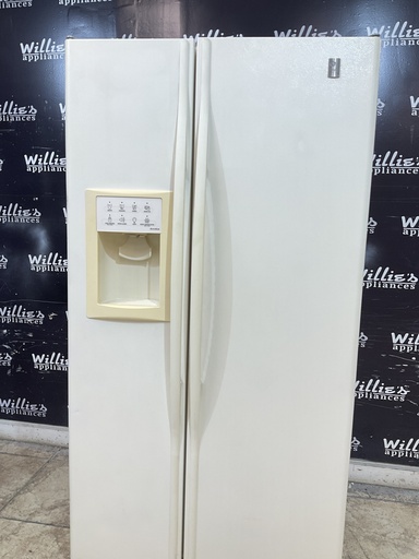 [106138] Ge Used Refrigerator Side by Side Counter Depth 36x69 1/2” (Bisque) 