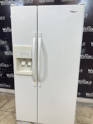 [106129] Whirlpool Used Refrigerator Side by Side 33”x66 1/2” (White) 