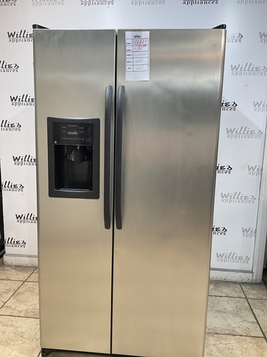 [106193] Ge Used Refrigerator Side by Side 36x70 (Stainless Steel) 