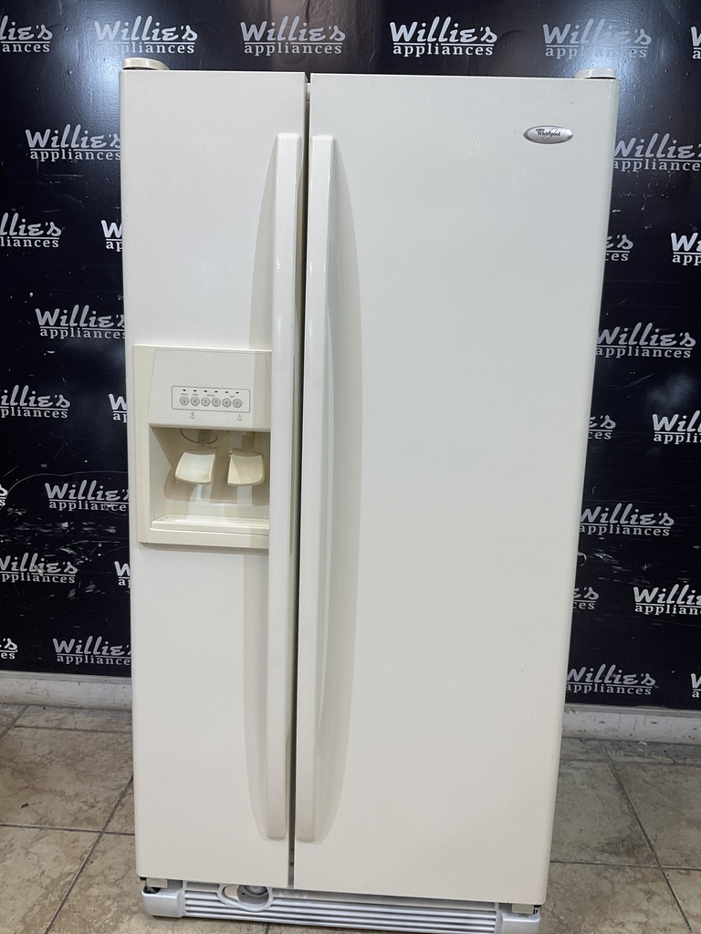 Whirlpool Used Refrigerator Side by Side 33x66 1/2” (Bisque) 
