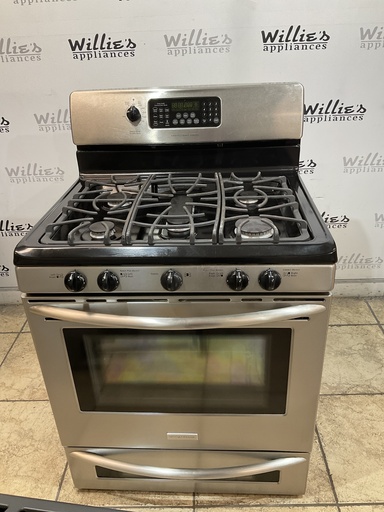 [106253] Frigidaire Used Natural Gas Stove Double Oven 30inches (Stainless Steel) 