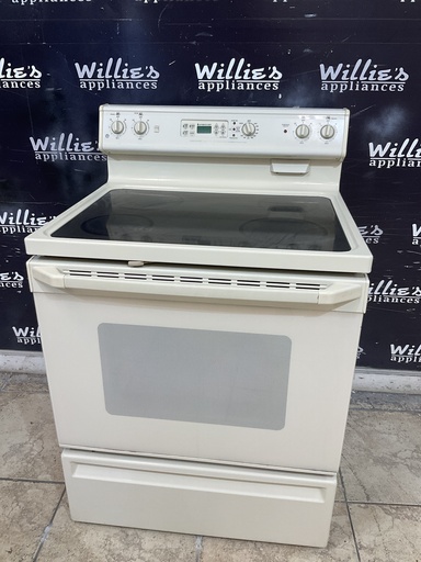 [106289] Ge Used Electric Stove 220volts (40/50 AMP) 30inches {no cord} (Bisque) 