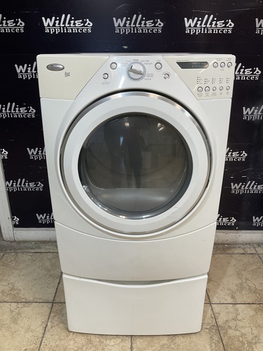[106307] Whirlpool Used Electric Dryer 220volts (30 AMP) 27inches {no cord} (White) 