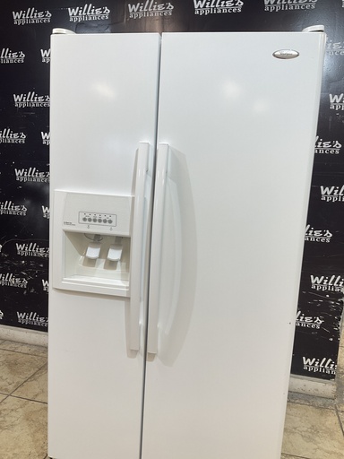 [106317] Whirlpool Used Refrigerator Side by Side 36x69 1/2” (white)