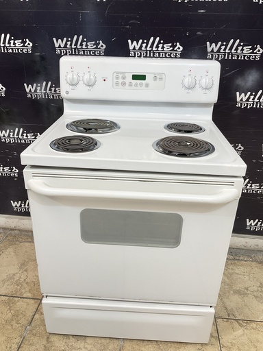 [106336] Ge Used Electric Stove 30inches {no cord} (White) 