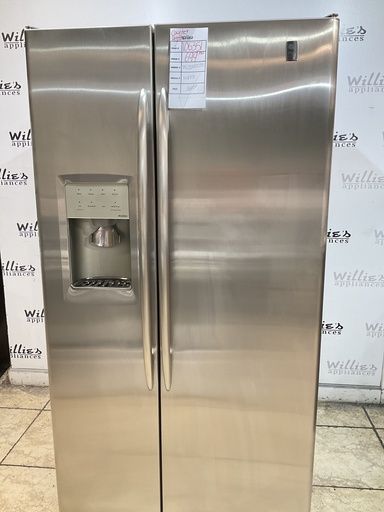 [106351] Ge Used Refrigerator Side by Side Counter Depth 36x69 1/2” (Stainless Steel) 