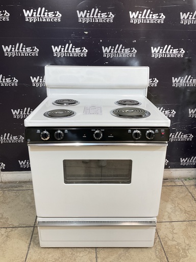 [106534] Ge Used Electric Stove 220volts (40*50 AMP) 30inches {3 prong} (White) 