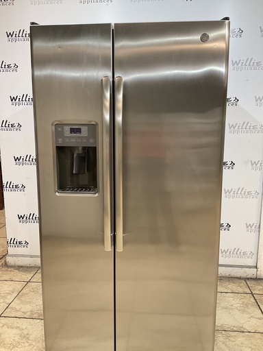 [106091] Ge Used Refrigerator Side by Side Counter Depth 36x69 1/2” (Stainless Steel) 