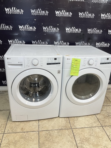 [106610] Lg Used Electric Set Washer/Dryer Front-load 220volts (30 AMP) 27inches {4 prong} (White)