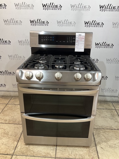 [106630] Lg Used Natural Gas Stove Double Oven 30inches (Stainless Steel) 