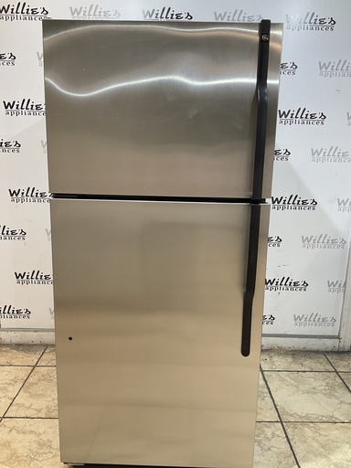 [106671] Ge Used Refrigerator Top and Bottom 30x66 1/2” (Stainless Steel) 