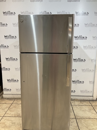 [106914] Ge Used Refrigerator Top and Bottom 28x67 (Stainless Steel) 
