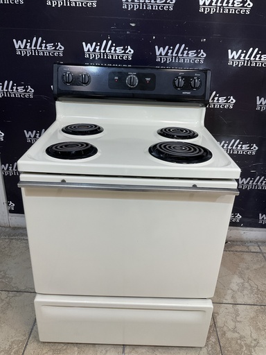 [106939] Hotpoint Used Electric Stove 220volts (40/50 AMP) 30inches {no cord} (bisque/black) 
