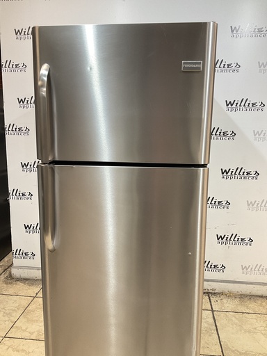 [106984] Frigidaire Used Refrigerator Top and Bottom 30x68 1/2” (Stainless Steel) 