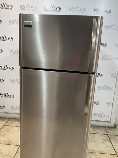 [106998] Frigidaire Used Refrigerator Top and Bottom 30x65 1/2” (Stainless Steel)