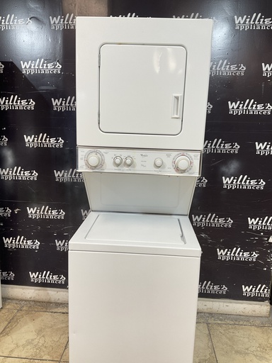 [107016] Whirlpool Used Electric Unit Stackable 220volts (30 AMP) 24x71 {no cord} (White) 