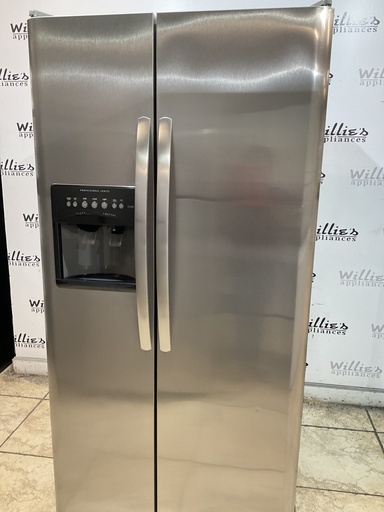 [107013] Frigidaire Used Refrigerator Side by Side 33 1/2” x 69 (Stainless Steel) 