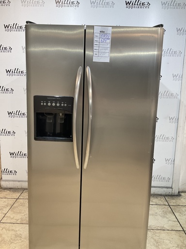 [107031] Frigidaire Used Refrigerator Side by Side 36 1/2” x 69 1/2” (stainless steel) 