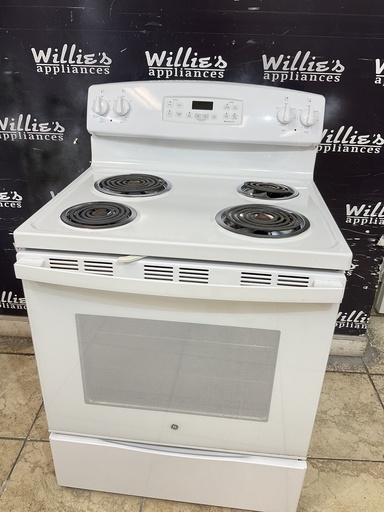 [107055] Ge Used Electric Stove 220volts (40/50 AMP) 30inches {3 prong} (White) 
