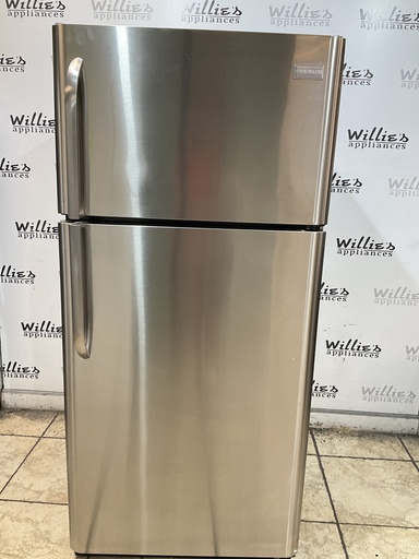 [107052] Frigidaire Used Refrigerator Top and Bottom 30x65 1/2” (Stainless Steel) 