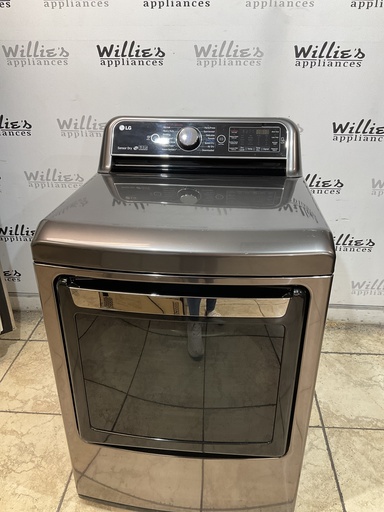 [107103] Lg Used Electric Dryer 220volts (40/50 AMP) 30inches {no cord} (Dark Grey) 