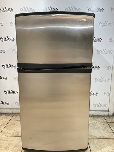 [107112] Whirlpool Used Refrigerator Top and Bottom 33x66 (stainless steel)