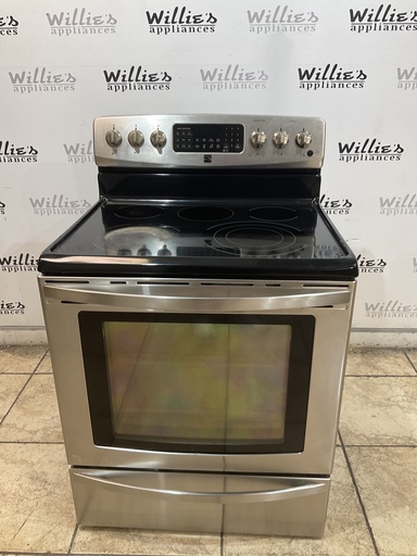 [107249] Kenmore Used Electric Stove 220volts (40/50 AMP) 30inches {no cord} (stainless steel) 