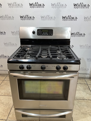 [107423] Frigidaire Used Natural Gas Stove Double Oven 30inches (Stainless Steel) 