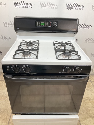 [107468] Ge Natural Gas Stove 30inches (White/Black)