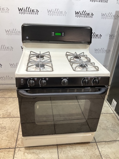 [107499] Ge Natural Gas Stove 30inches (Bisque/Black) 