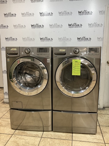 [107640] Lg Electric Set Washer/Dryer Front-load 220volts (30 AMP) 27/27inches {3 prong} (Grey) 