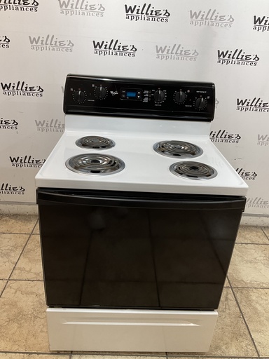 [107859] Whirlpool Electric Stove 30inches {3 prong} (white/black) 