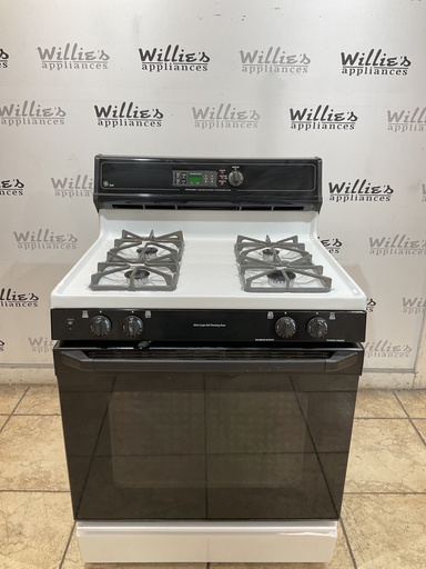 [107928] Ge Natural Gas Stove 30inches (White/Black) 