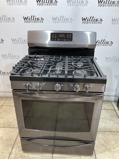 [108060] Kenmore Natural Gas Stove 30inches (Black Stainless) 