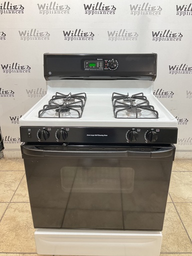 [108168] Ge Natural Gas Stove 30inches (Black/White) 