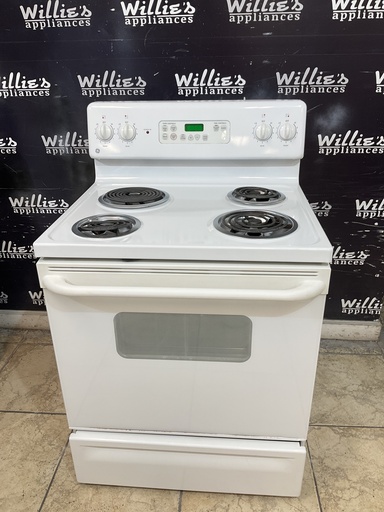 [108215] Ge Electric Stove 220volts (40/50 AMP) 30inches {4 prong} (White) 