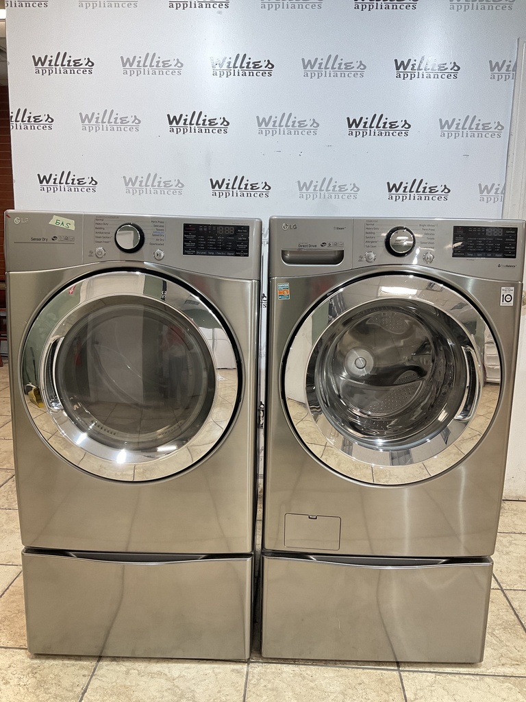 Lg Natural Gas Set Washer/Dryer Front-load 27inches (Grey) 