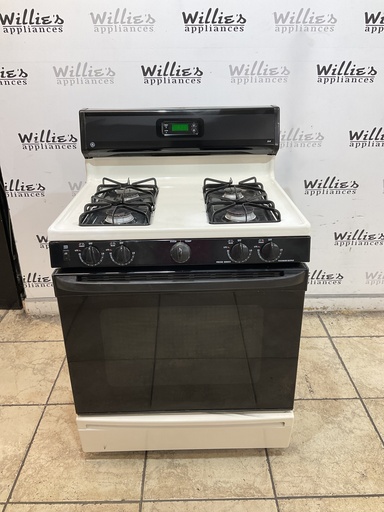 [108987] Ge Natural Gas Stove 30inches (Black/Bisque) 