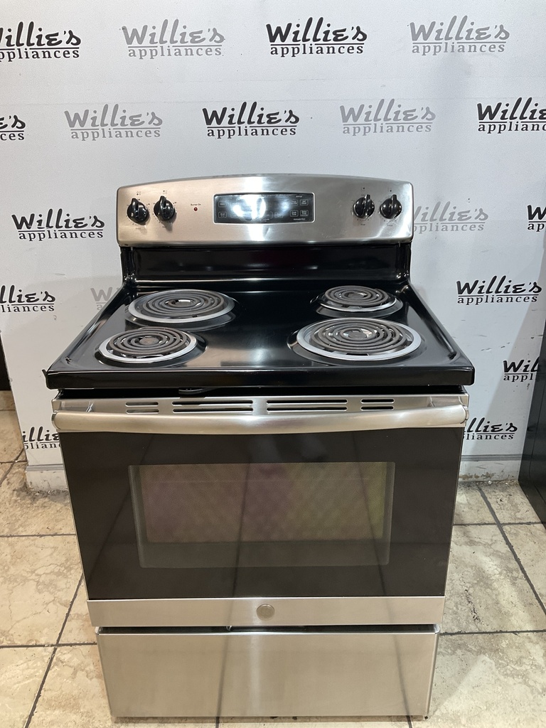 Ge Electric Stove 220volts (40/50 AMP) 30inches {no cord} (Stainless Steel) 
